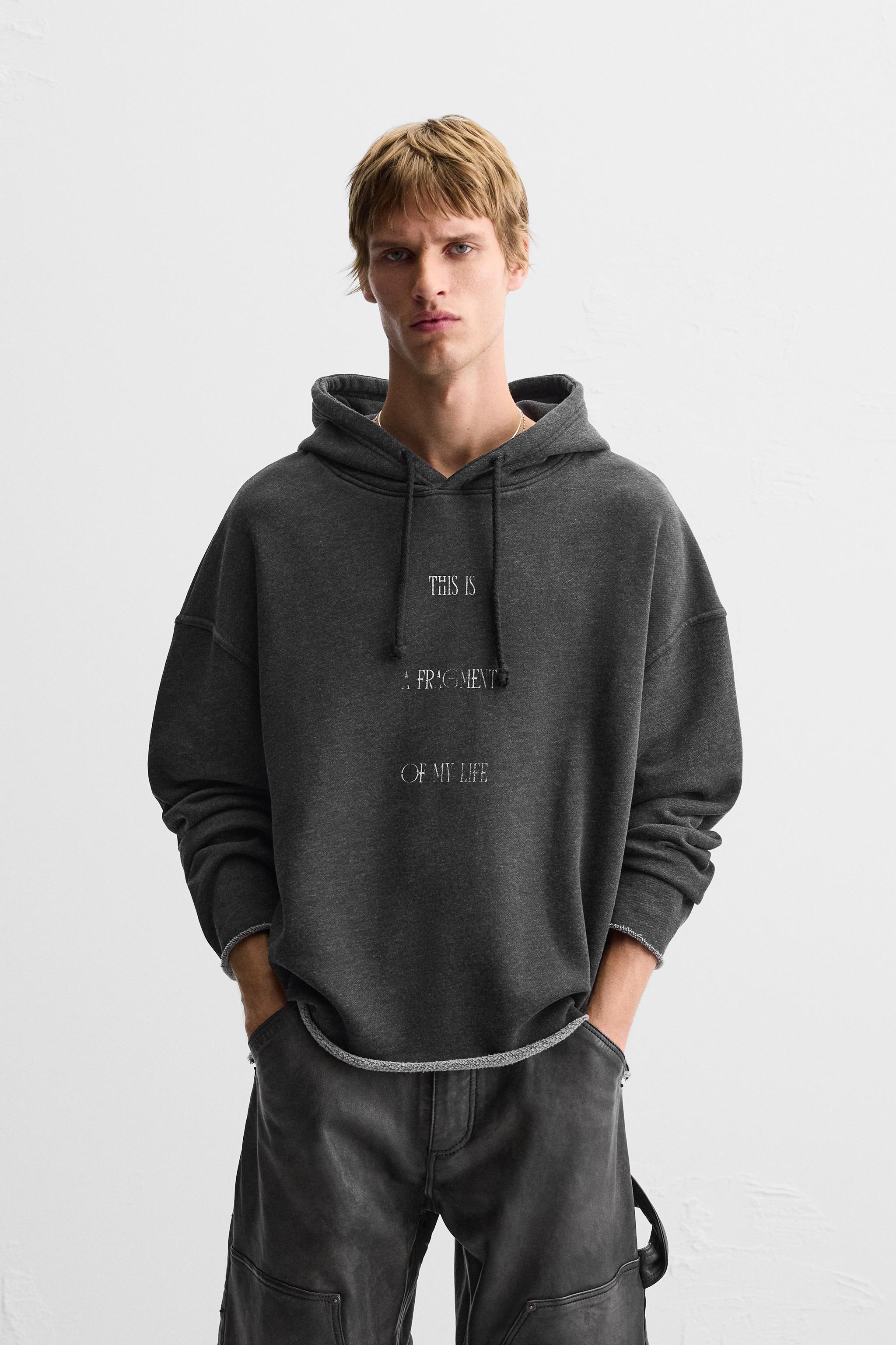 FADED PRINT HOODIE Dark anthracite ZARA United Kingdom