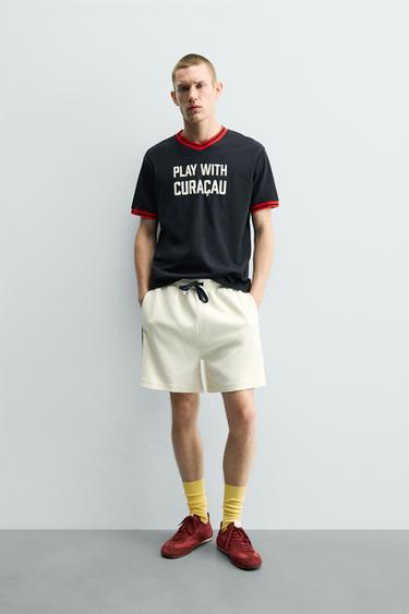 CONTRAST SLOGAN PRINT T-SHIRT - Navy blue by Zara - Image 0