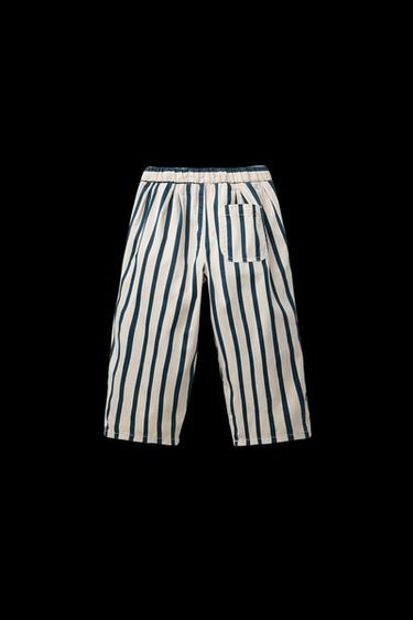 BALLONHOSE MIT STREIFEN - Marineblau / Weiß von Zara