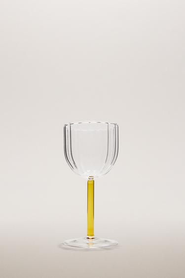 BOROSILICATE GLASS WITH COLOURED STEM - Mustard by Zara - Image 4