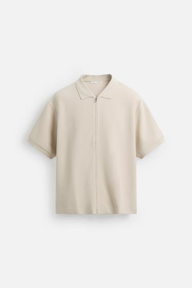 TEXTURED ZIP-UP JACKET - Beige by Zara