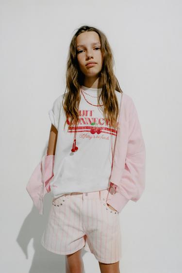 ФУТБОЛКА С ПРИНТОМ ФРУКТОВ — БЕЛЫЙ от Zara