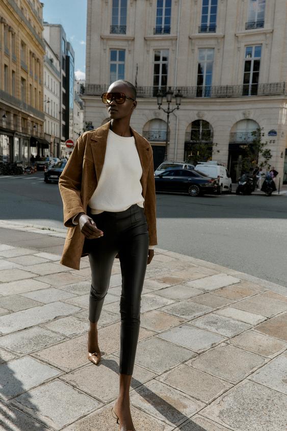 FAUX LEATHER HIGH-WAISTED LEGGINGS