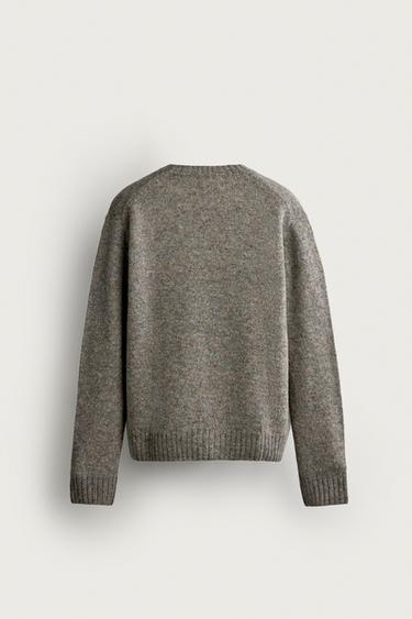 100% WOOL REGULAR FIT JUMPER — Taupe gray 2