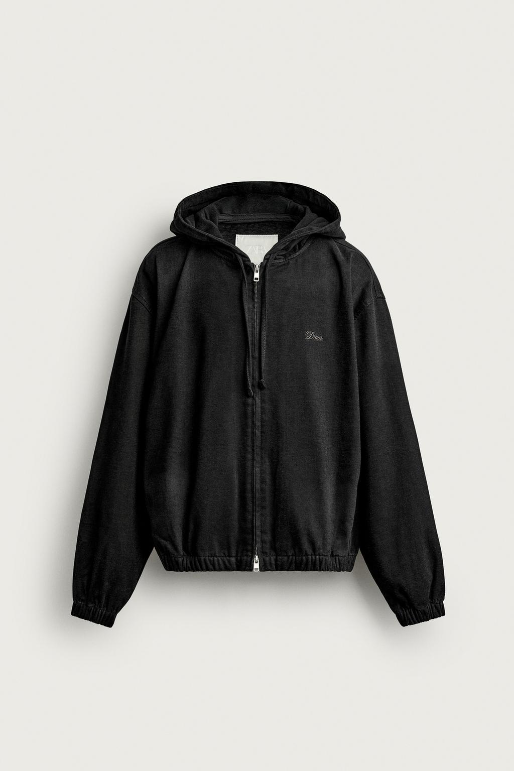 FLEECE DENIM HOODIE