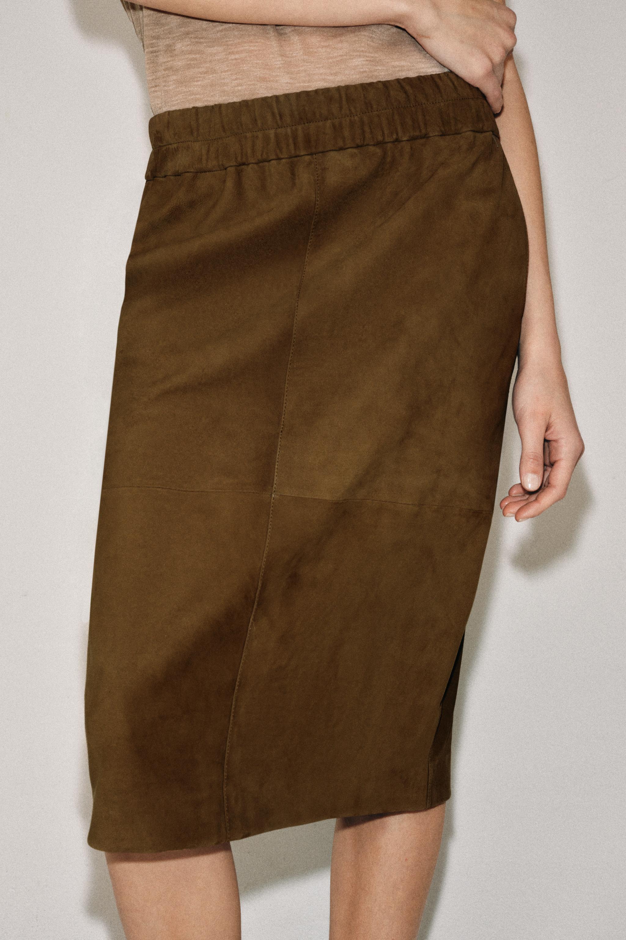 JUPE EN CUIR DAIM ZW COLLECTION ÉDITION LIMITÉE