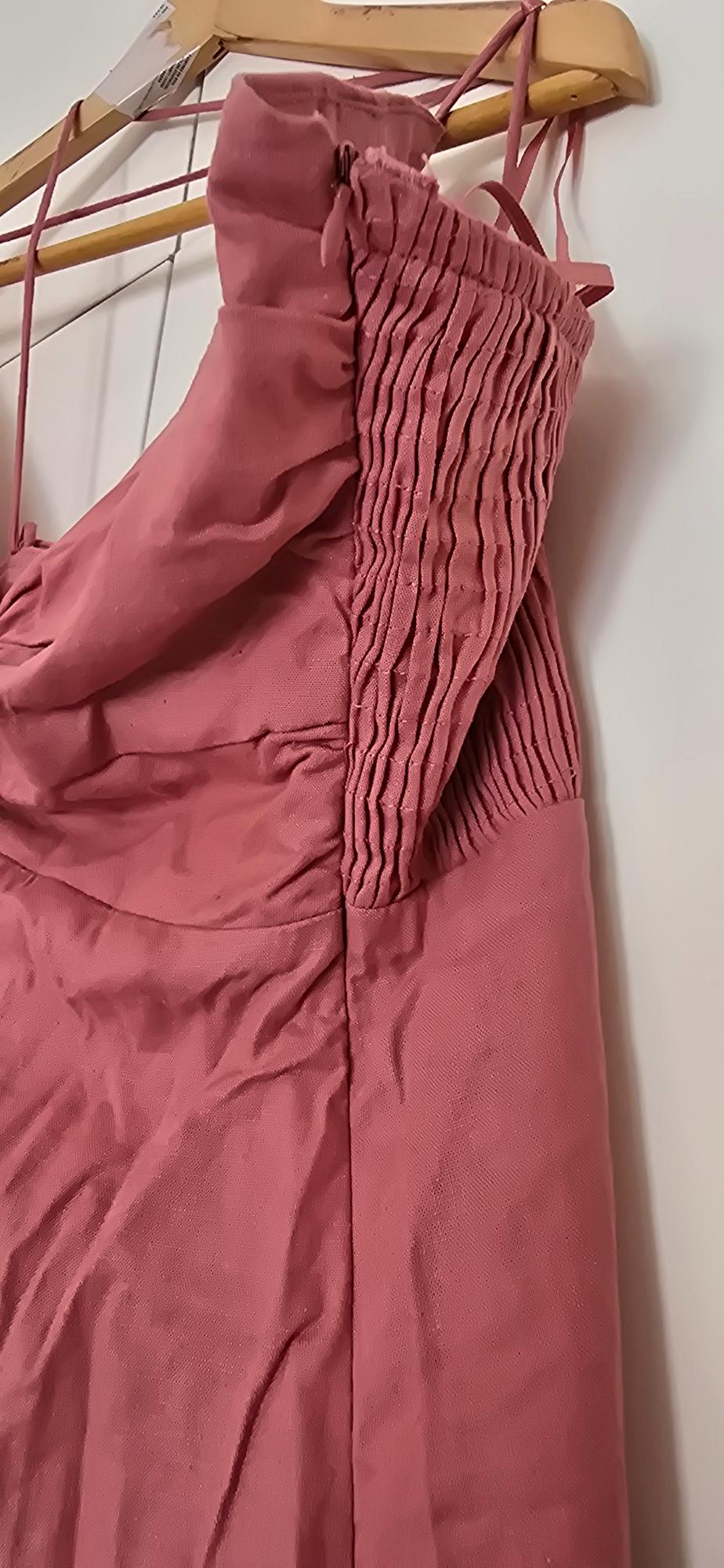 LINEN BLEND KNOTTED MIDI DRESS - Image 3
