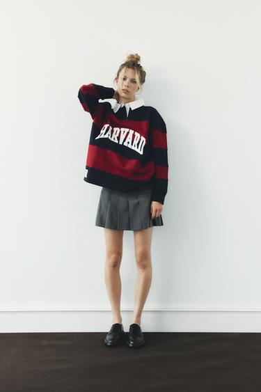 FALDA PANTALÓN TABLAS CINTURÓN - Gris de Zara