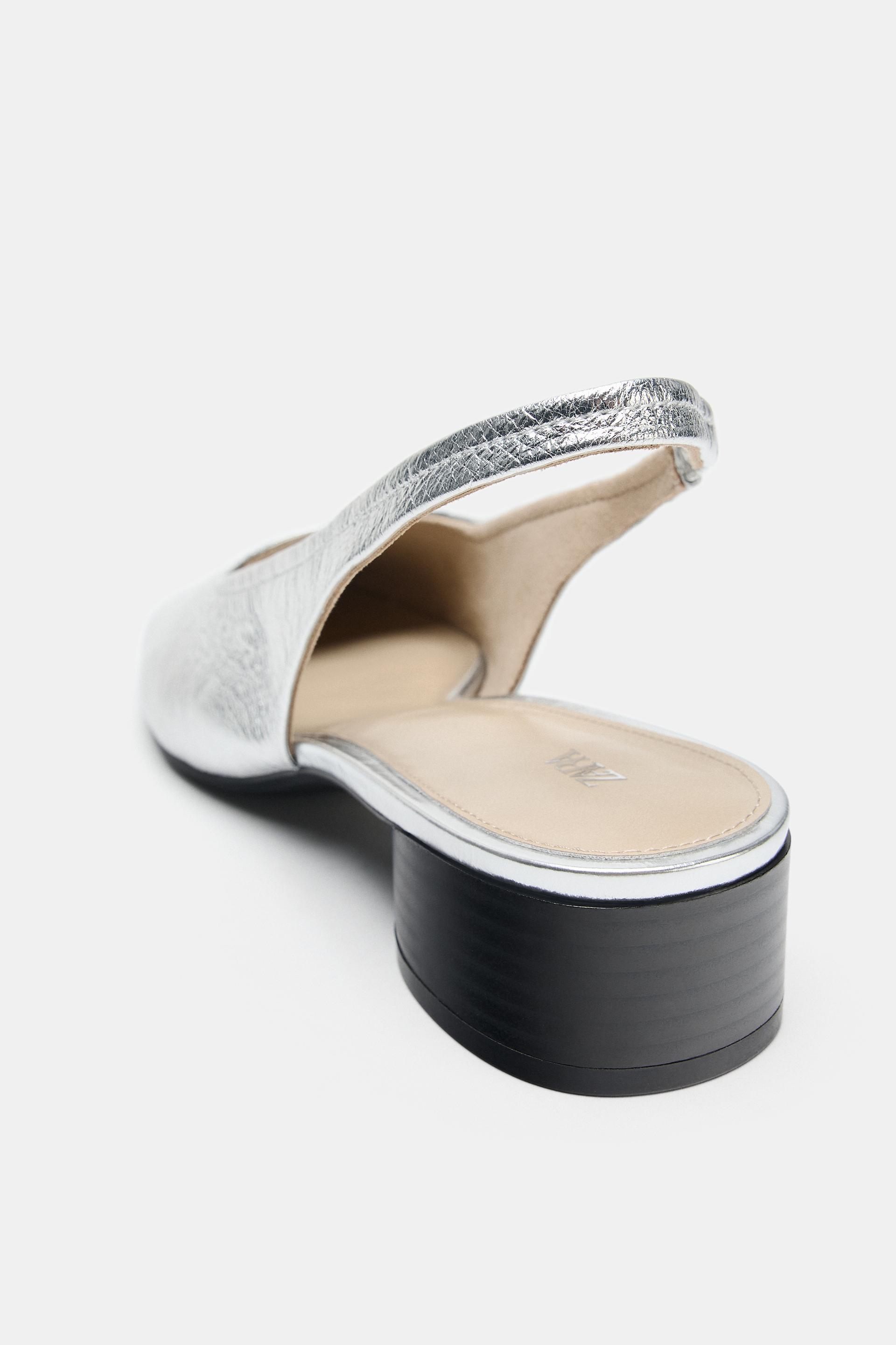 METALLIC LEATHER SLINGBACKS — صورة 4