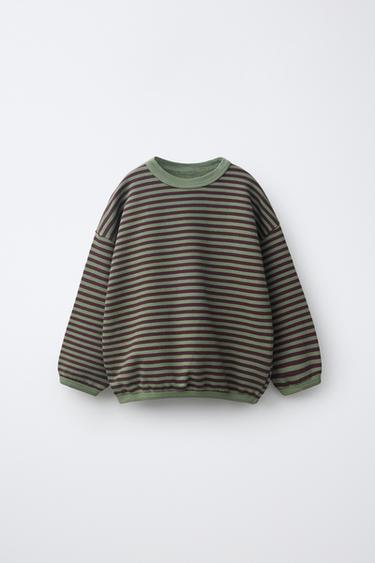 SWEATSHIRT MIT STREIFENMUSTER - Khaki von Zara