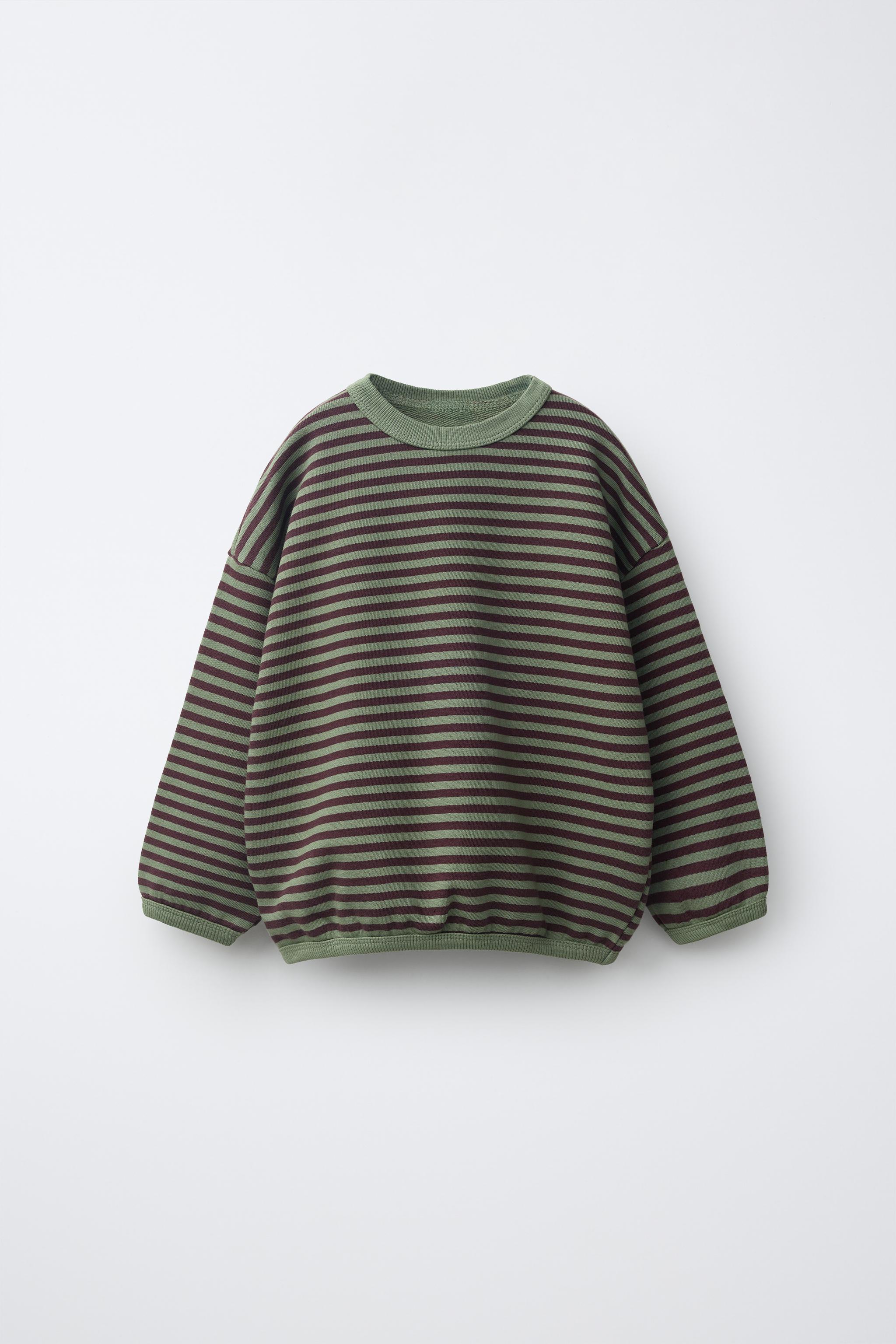 STRIPED PRINT SWEATSHIRT