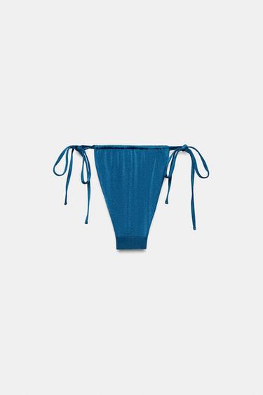 PLAIN CURTAIN BIKINI BOTTOMS - Blue by Zara - Image 2