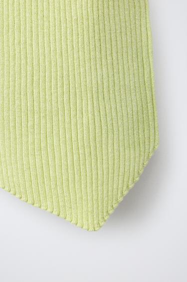 TOP BRILLANT ASYMÉTRIQUE - Citron vert de Zara - Image 3