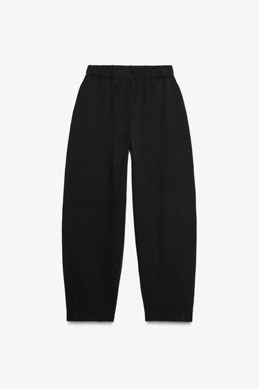 PANTALÓN COCOON INTERLOCK - Negro de Zara - Imagen 0