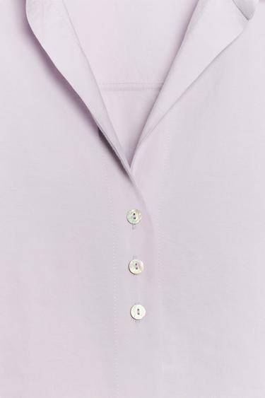 CHEMISE FLUIDE À MANCHES COURTES - Mauve clair de Zara - Image 7