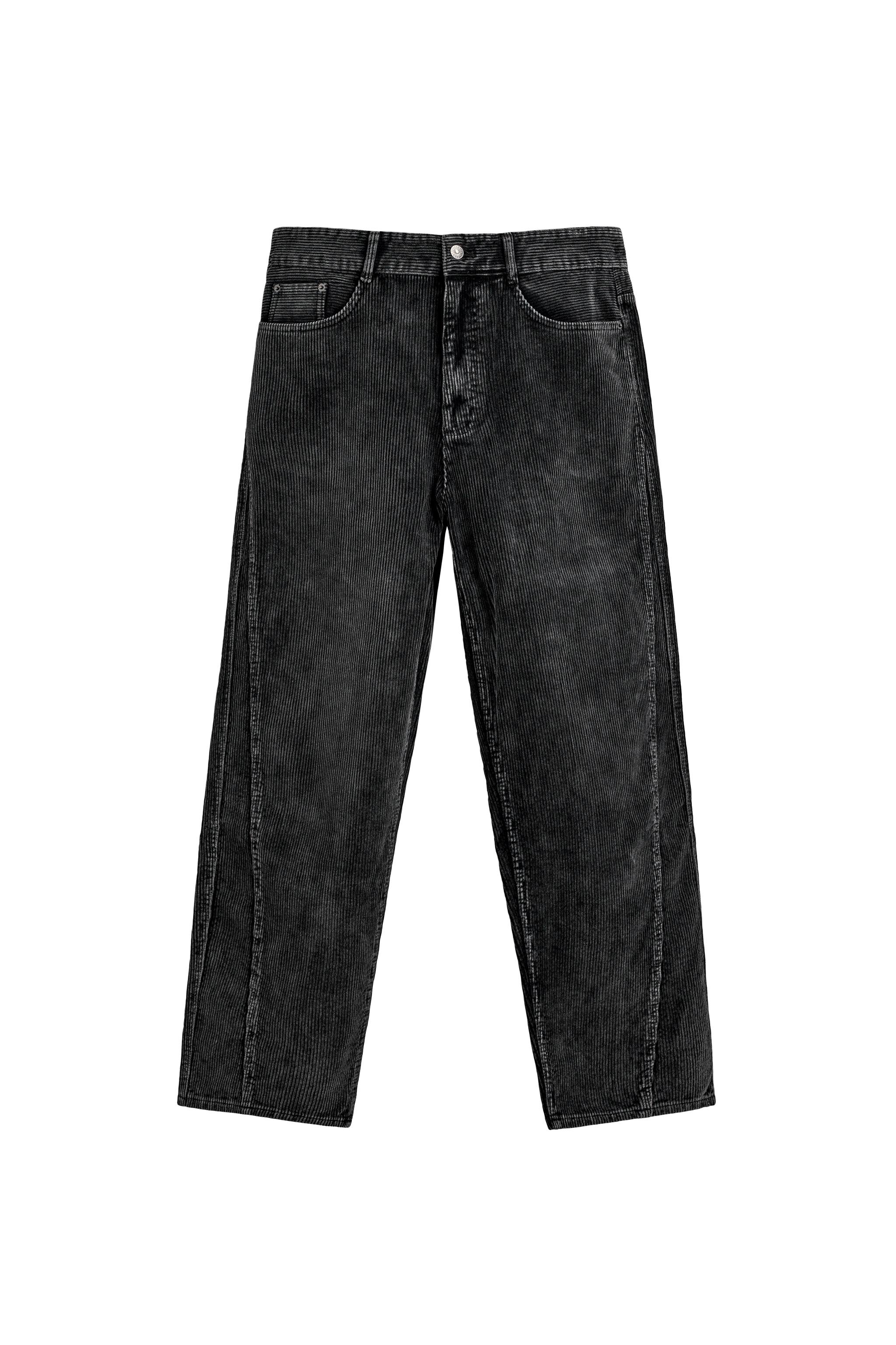 CORDUROY BAGGY TROUSERS WITH TWISTED SEAMS