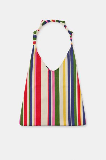 STRIPED CANVAS BAG - Multicoloured by Zara