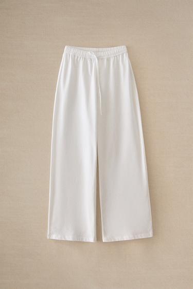 PANTALON JERSEY - Blanc de Zara - Image 1