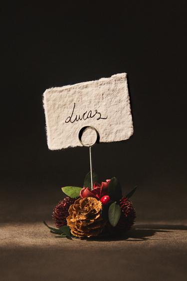 CHRISTMAS BOUQUET PLACE CARD HOLDERS (PACK OF 4) - Red by Zara - Image 4