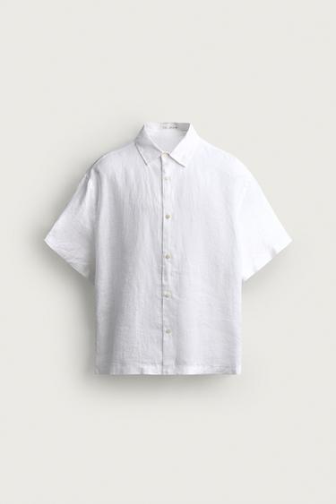 CAMISA REGULAR FIT 100% LINO - Blanco de Zara
