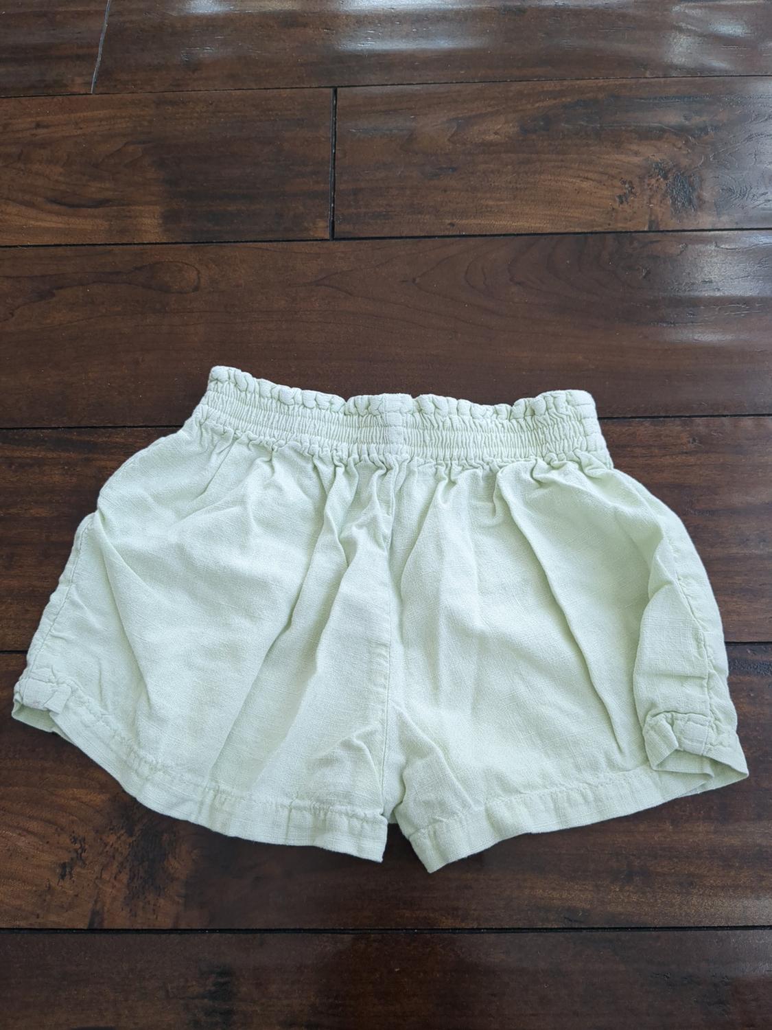 LINEN FLOWY MINT GREEN SHORTS - Image 2