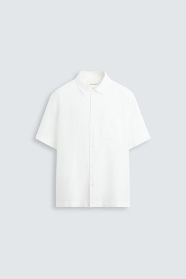 100% LINEN SHIRT - White by Zara