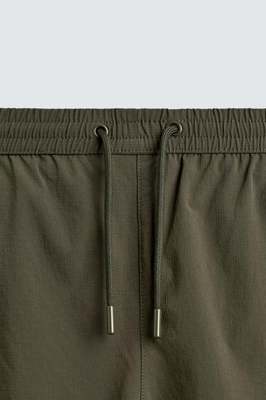 SHORT STRUCTURED SWIMMING TRUNKS - Khaki by Zara - Image 2