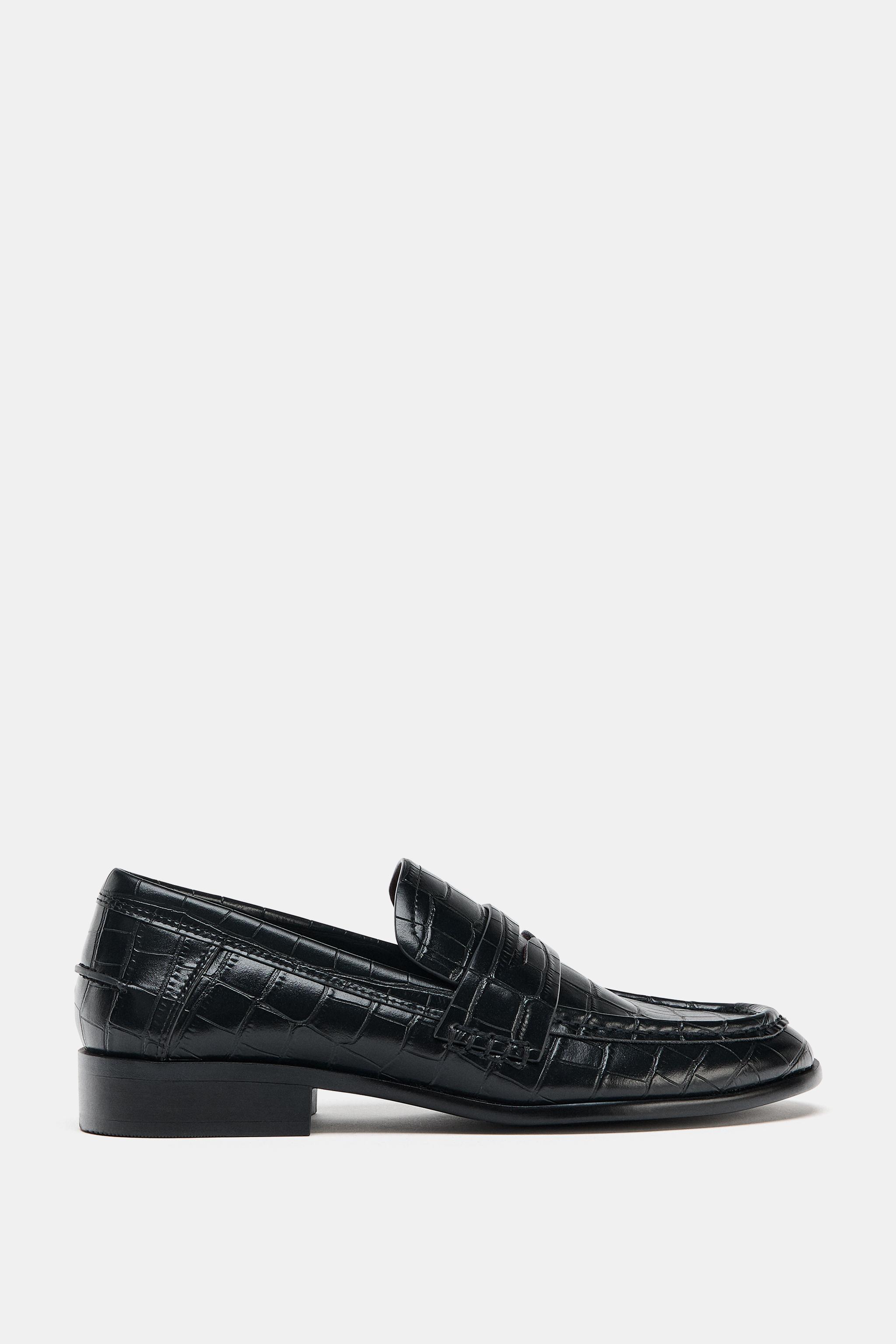 EMBOSSED PENNY LOAFERS - Black | ZARA United States