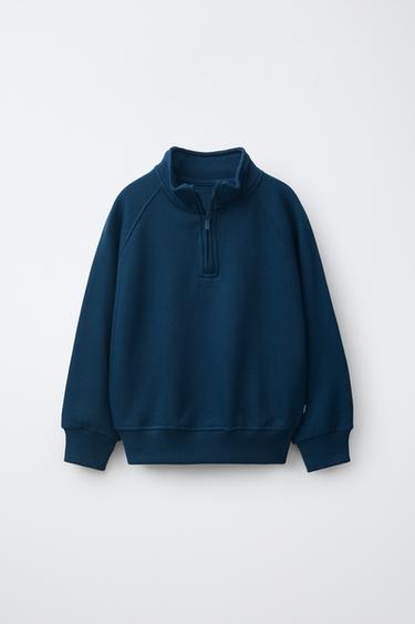 БІР ТҮСТІ ЖАПСЫРМАЛЫ СВИТШОТ - Ашық көк Zara компаниясынан
