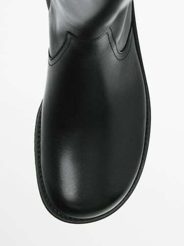 Zara Flat boots with rounded toe - Black - Image 0