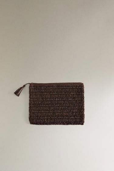 Zara PAPER MAKEUP BAG - Brown - Image 0