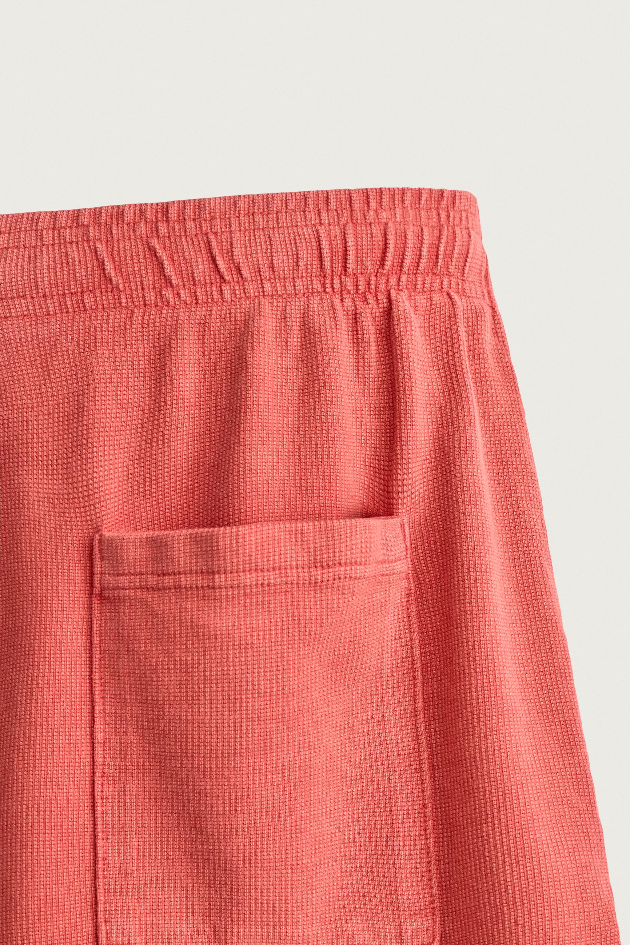 Zara YIKAMALI GOFRE KUMAŞ EŞOFMAN BERMUDA görsel 8