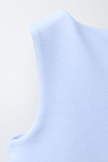 WAISTCOAT WITH RHINESTONE BUTTONS - Light blue by Zara - Image 3