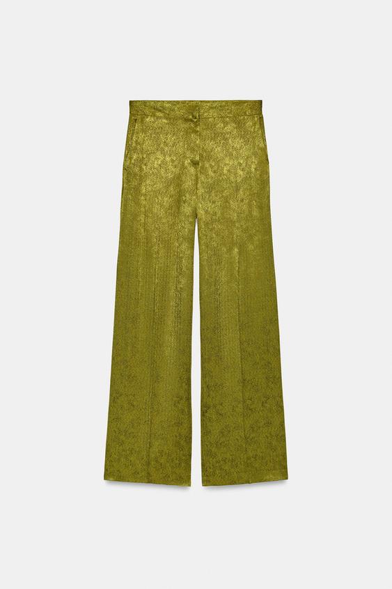 PANTALÓN JACQUARD - Verde de Zara - Imagen 0
