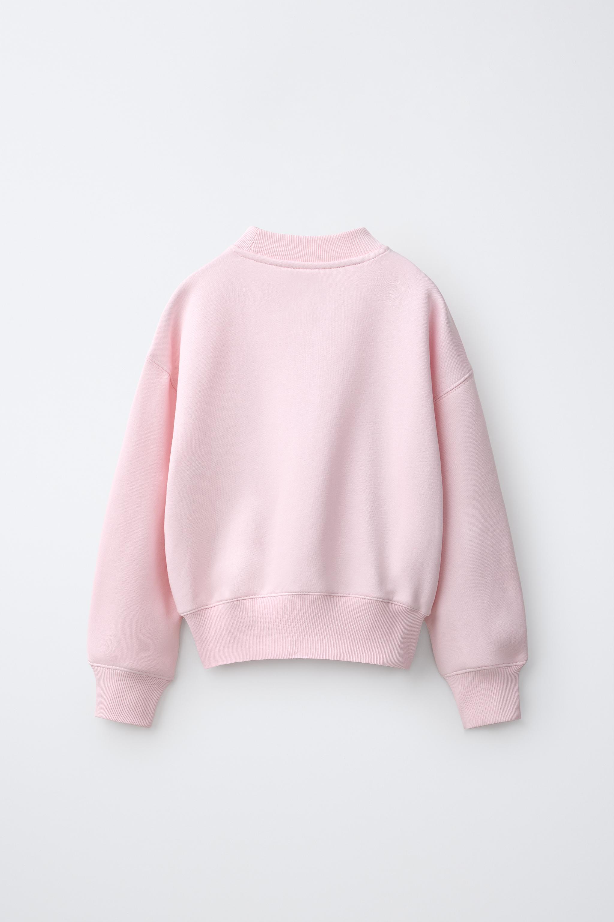PLAIN JOGGING SWEATSHIRT — Pink