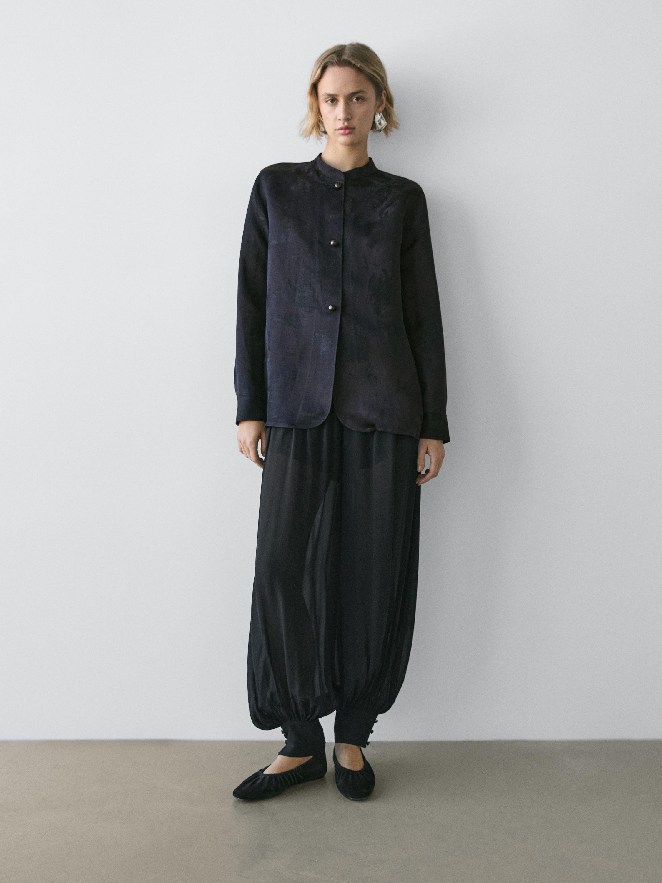 Flowing jacquard shirt