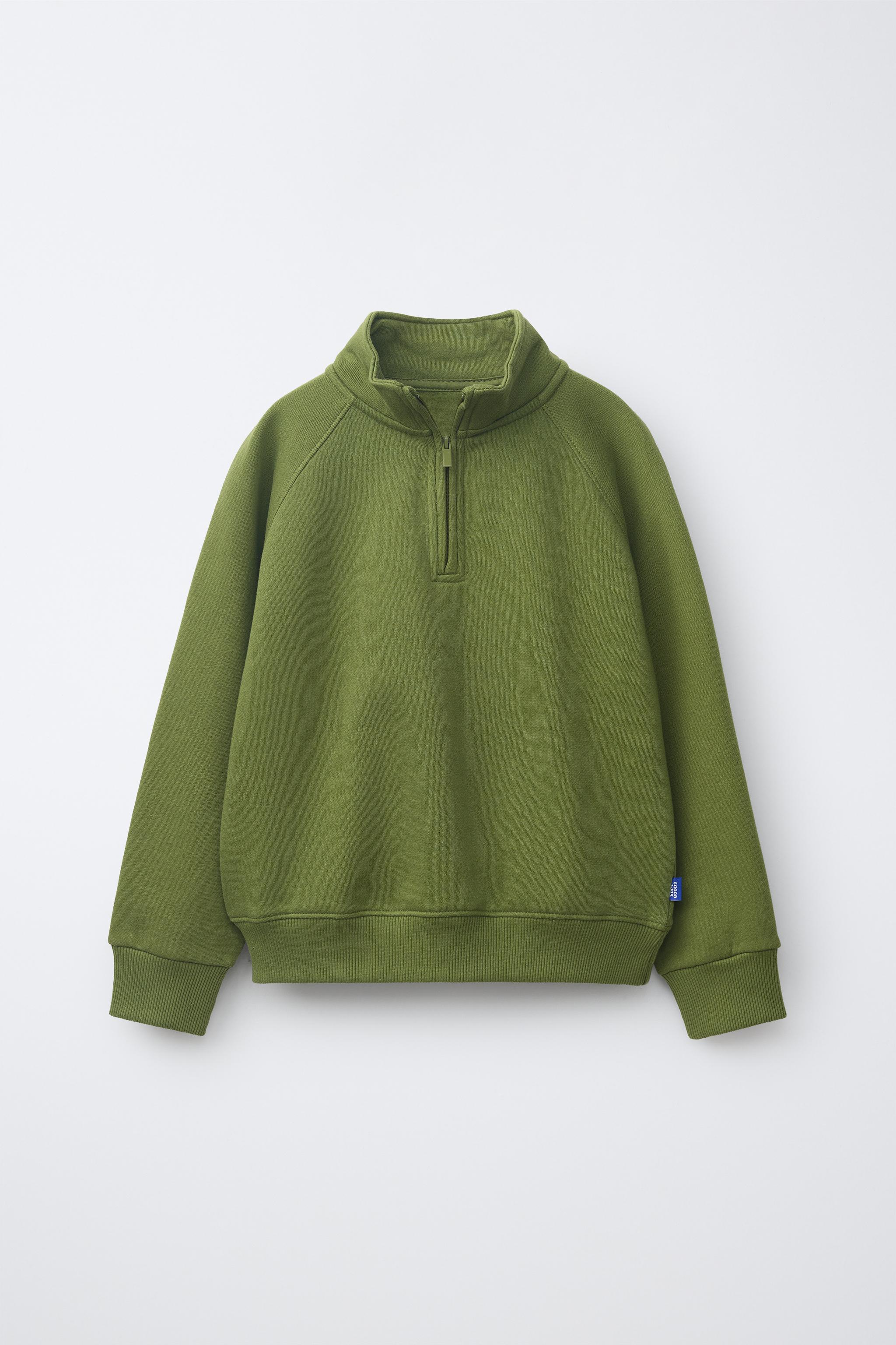 PLAIN LABEL SWEATSHIRT - GREEN | ZARA United States