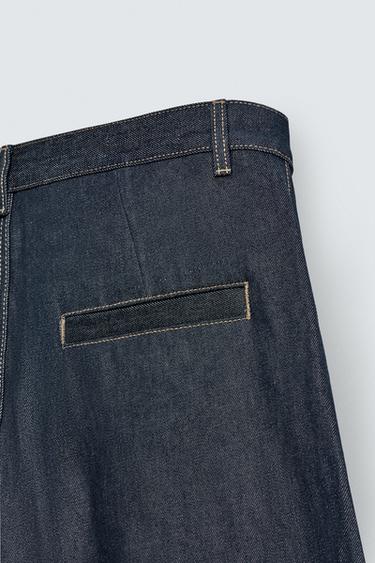 PLEATED RELAXED FIT DENIM BERMUDA SHORTS - Blue by Zara - Image 8