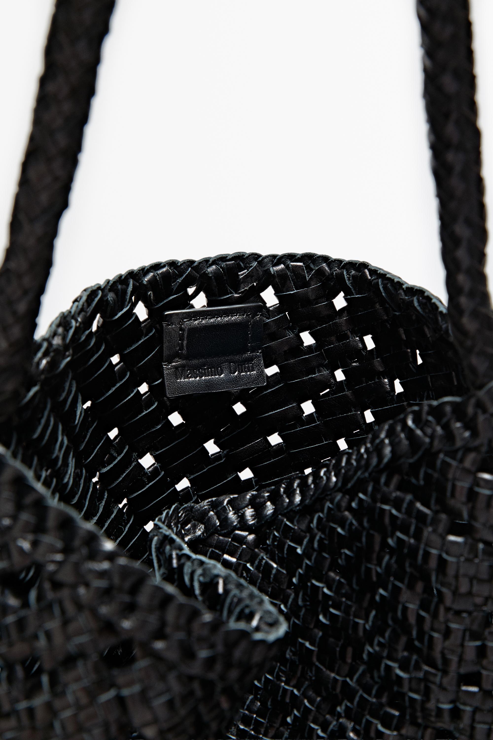 Braided nappa leather bag