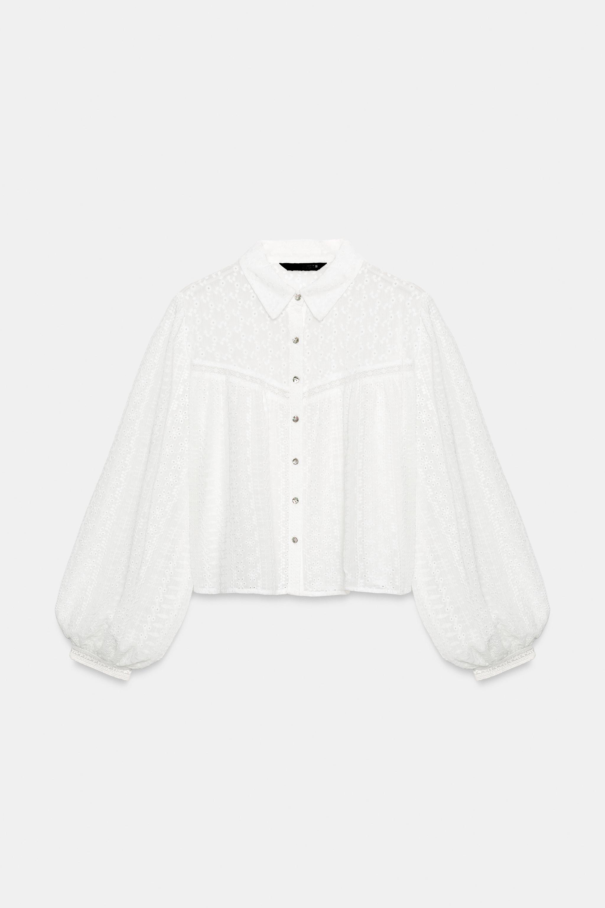 BLOUSE ROMANTIQUE BRODERIES AJOURÉES