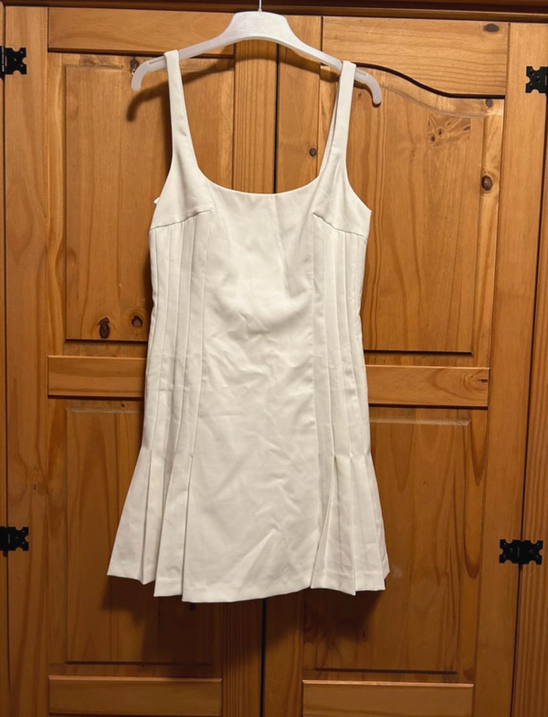 SHORT DRESS WITH BOX PLEATS
