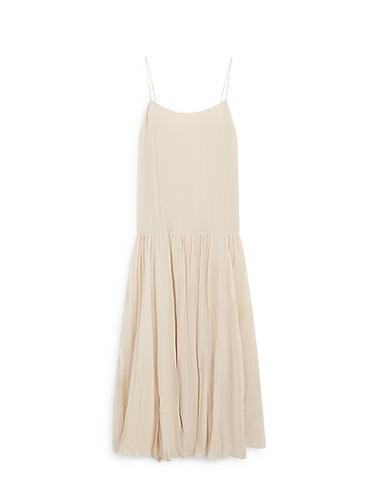 Vestido midi fluido detalle plisado - Crudo de Zara
