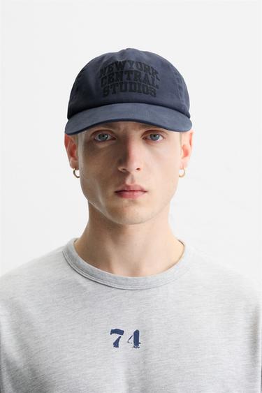 PRINTED FLAT-PEAK CAP - Dark grey by Zara - Image 0