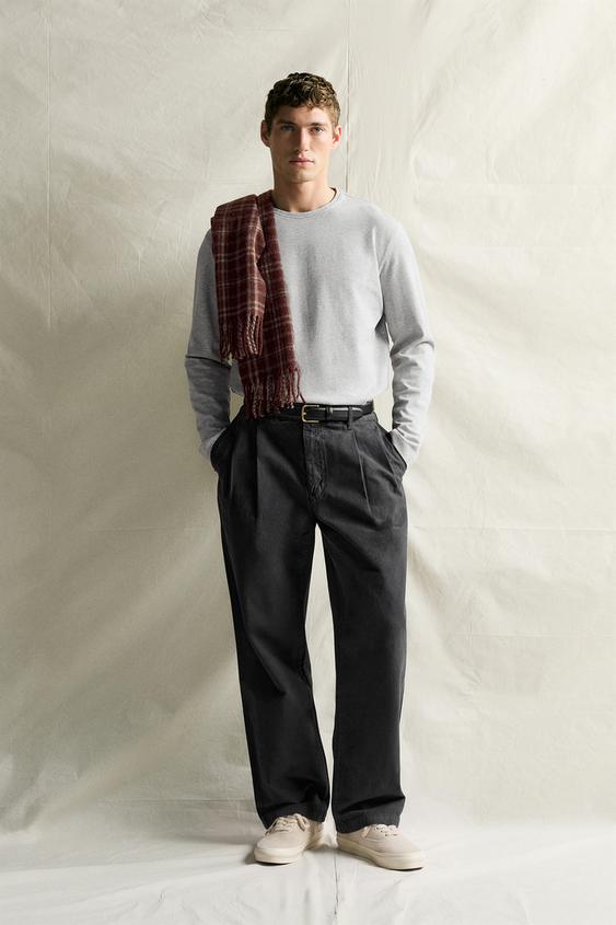 SUPIMA® LONG SLEEVE T-SHIRT - Grey marl by Zara - Image 0