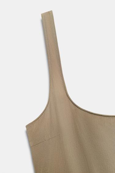 COMBINAISON EN NYLON À PLIS PLATS - Kaki foncé de Zara - Image 5