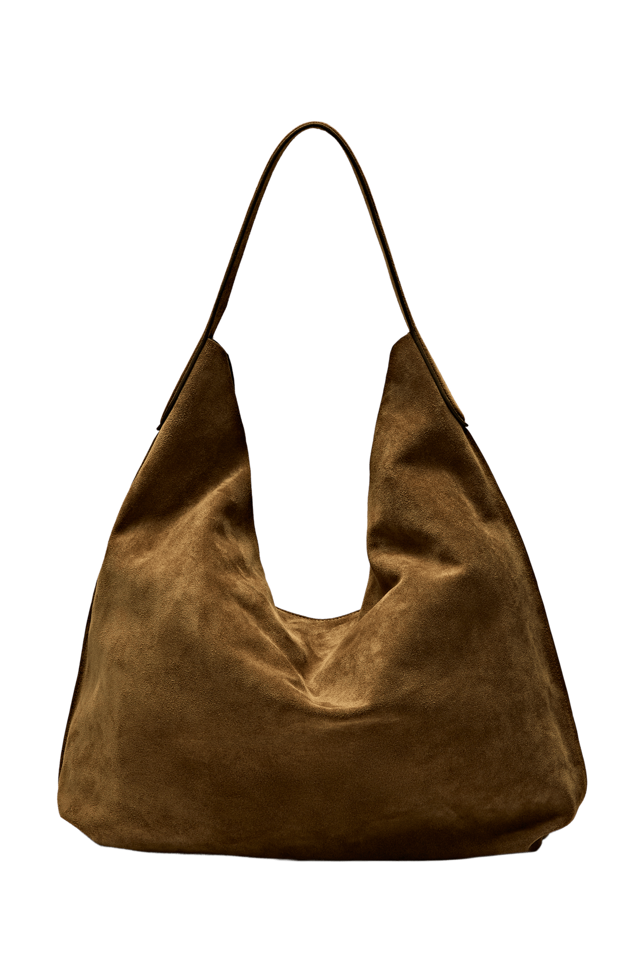 Maxi split suede leather shoulder bag — 566