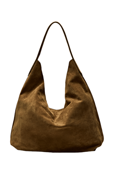 Maxi split suede leather shoulder bag — 566 1