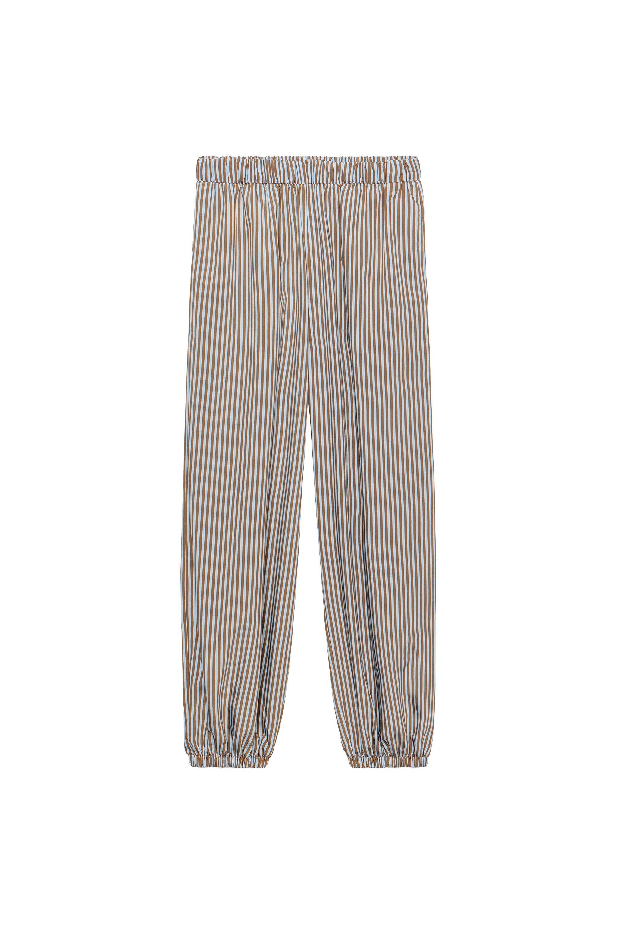 ZW COLLECTION STRIPED BALLOON PANTS - Brown-Blue | ZARA United States