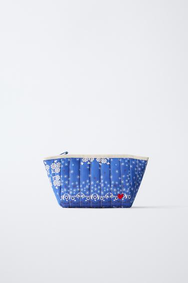 Zara BANDANA TOILETRY BAG - Blue