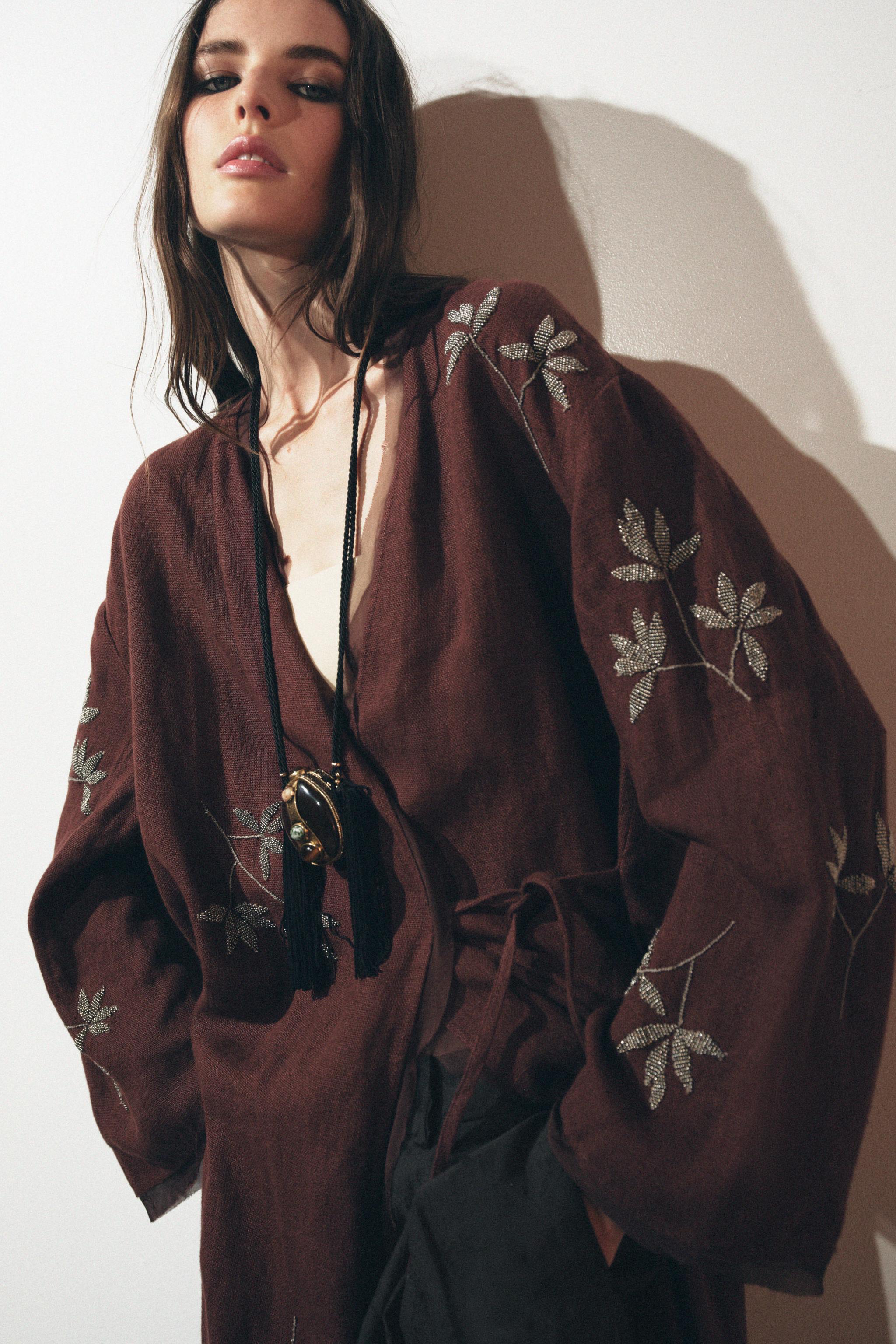 【限定セール】CAMBIO KIMONO Like Linen Rayon 50%OFF【CAMBIO(カンビオ)】 KIMONO Like Linen Rayon 3-4